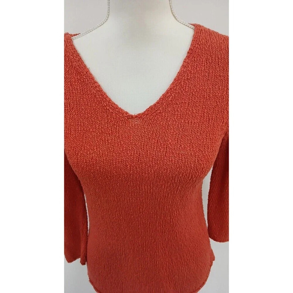 Eileen Fisher  Italian Yarn‎ Sweater Orange Size Large - Picture 2 of 9